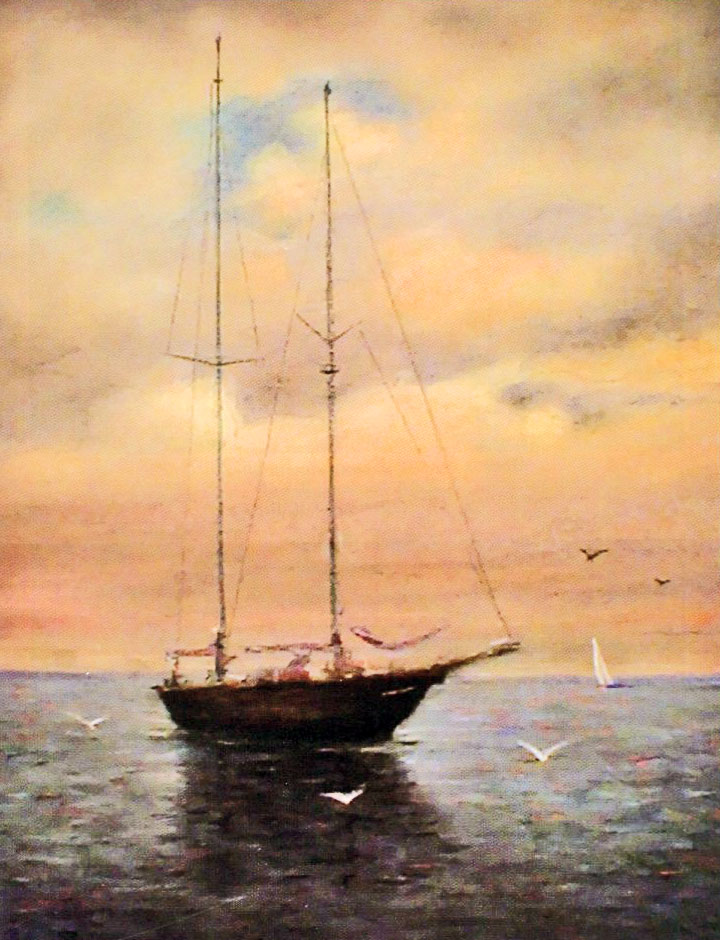 «Наодинці з морем». 2007. Картон, пастель